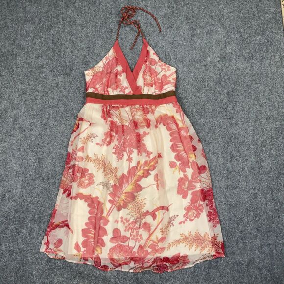 Jonathan Martin Dress Womens Size 8P Red Silk Floral  Y2k Vintage Fairy Romantic - Picture 1 of 8